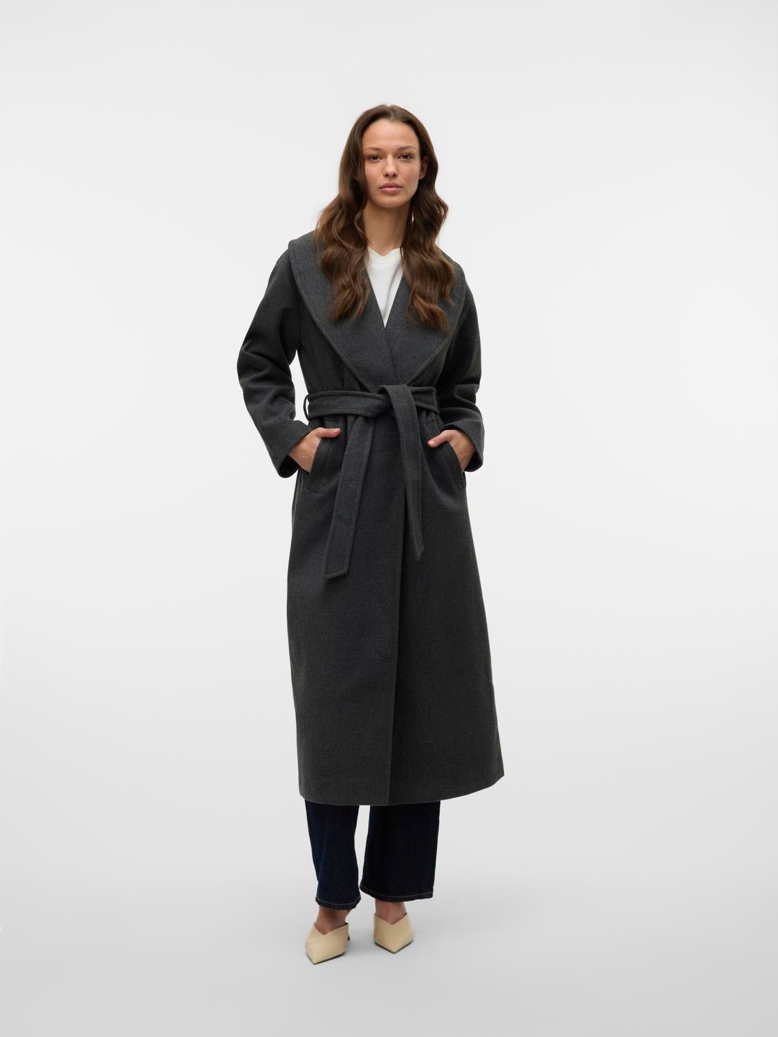 VMANNE Coat - Dark Grey Melange - VERO MODA & VILA Bergvik